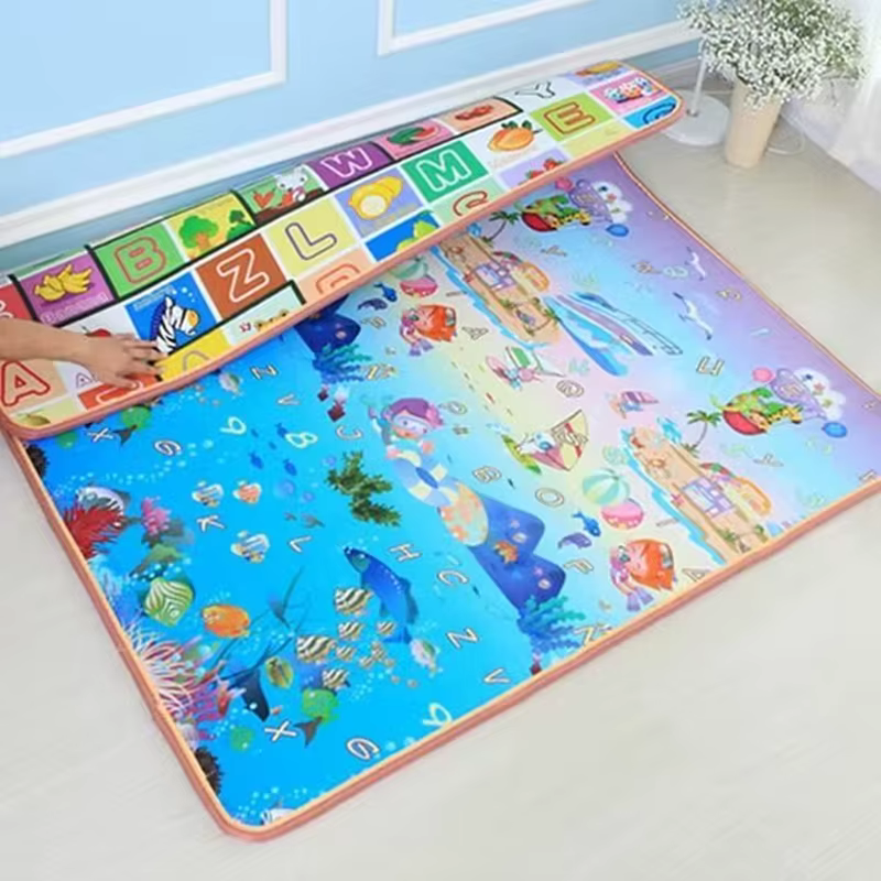 Tapis de jeu pliable 200x180/180x120/180x150cm pour enfants, tapis de sécurité épais et convivial pour ramper