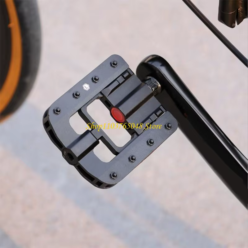 R53E pédales vélo pliantes avec bandes réfléchissantes vélos en alliage d'aluminium