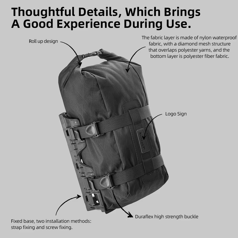 Bal inowalk-Sac de fourche de vélo amélioré à dégagement rapide avec doublure imperméable