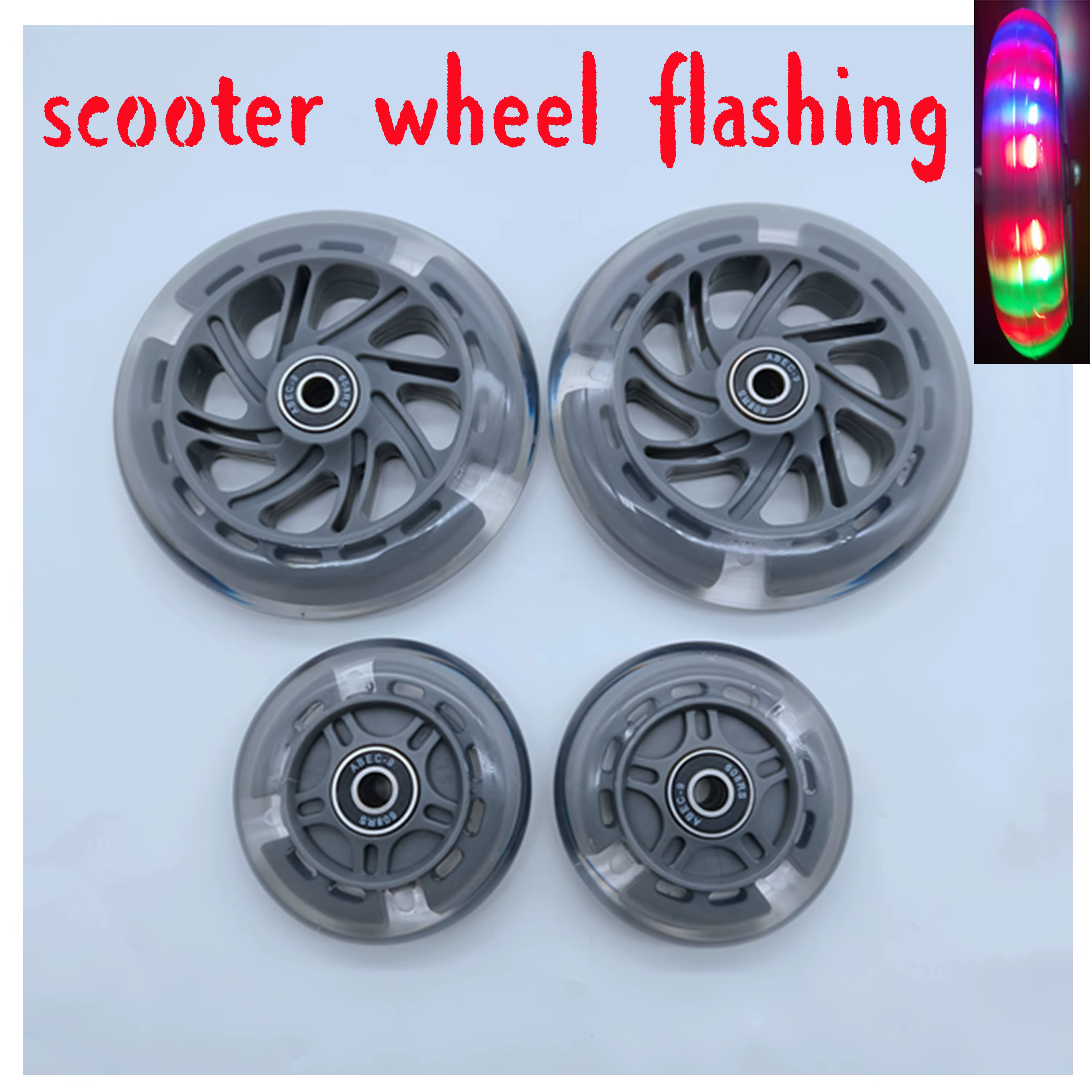 Roue d'éclairage de roue de Scooter clignotante 120x24mm 2 roues/lot