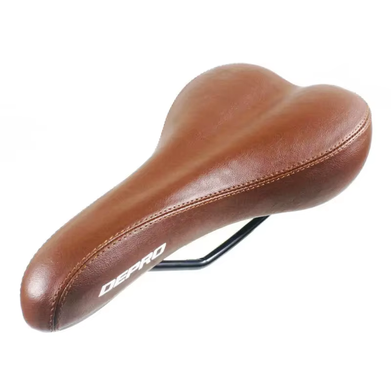 Selle rétro en cuir PU de vélo de route VTT