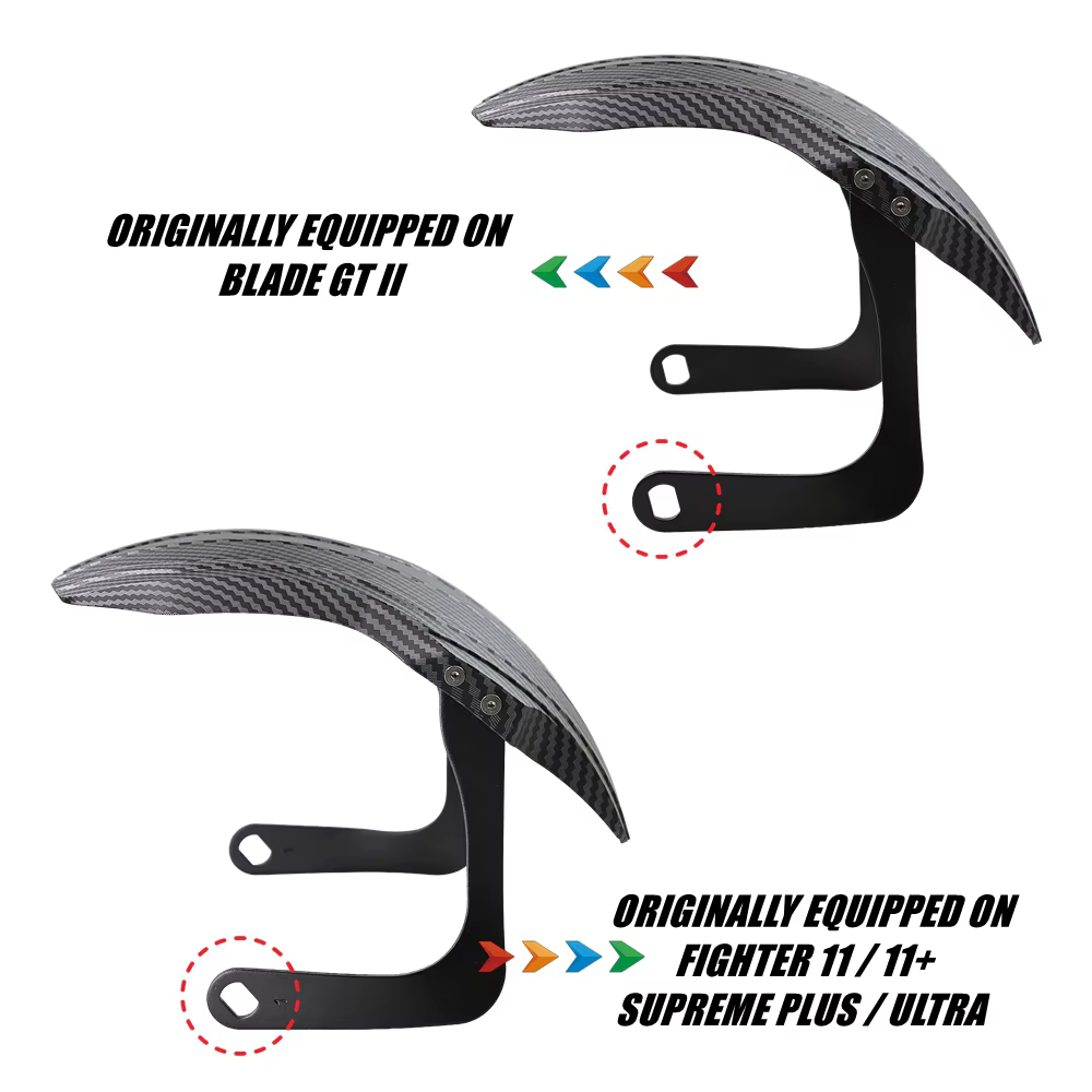 Garde-boue d'origine TEVERUN de 11 pouces pour trottinette électrique FIGHTER 11 11+ SUPREME PLUS ULTRA BLADE GT II