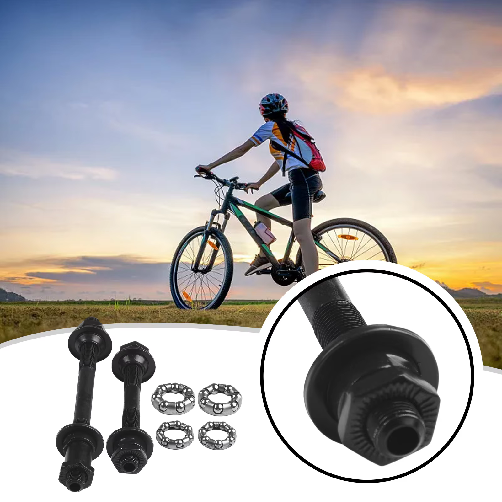 Essieu de moyeu de roue de vélo en acier