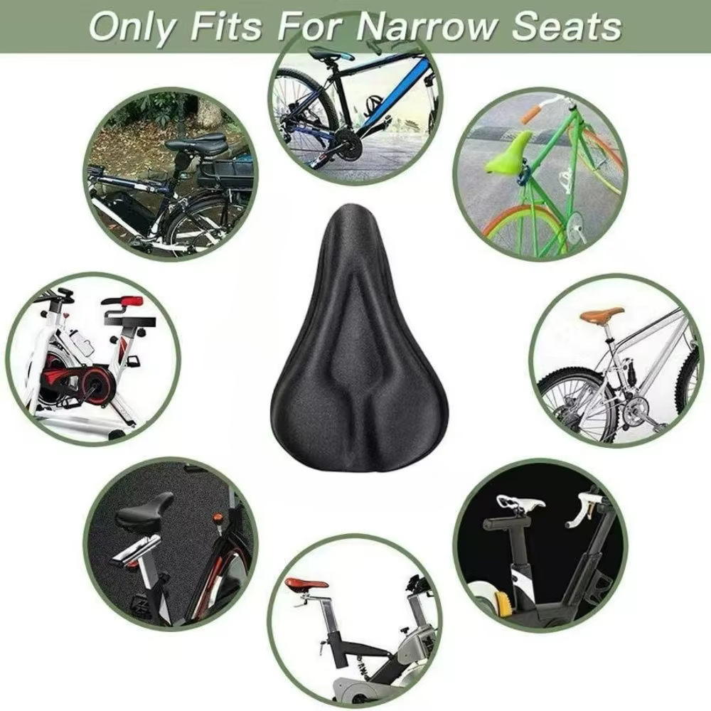 Housse de selle de vélo 3D rembourrée avec coussin en gel large et doux