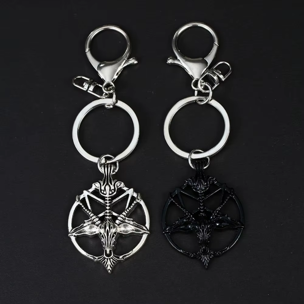 Bijoux gothiques de sorcière, mode Glamour rétro pour femmes, pentagramme Pan dieu crâne, créativité tête de chèvre, pendentif épée, porte-clés