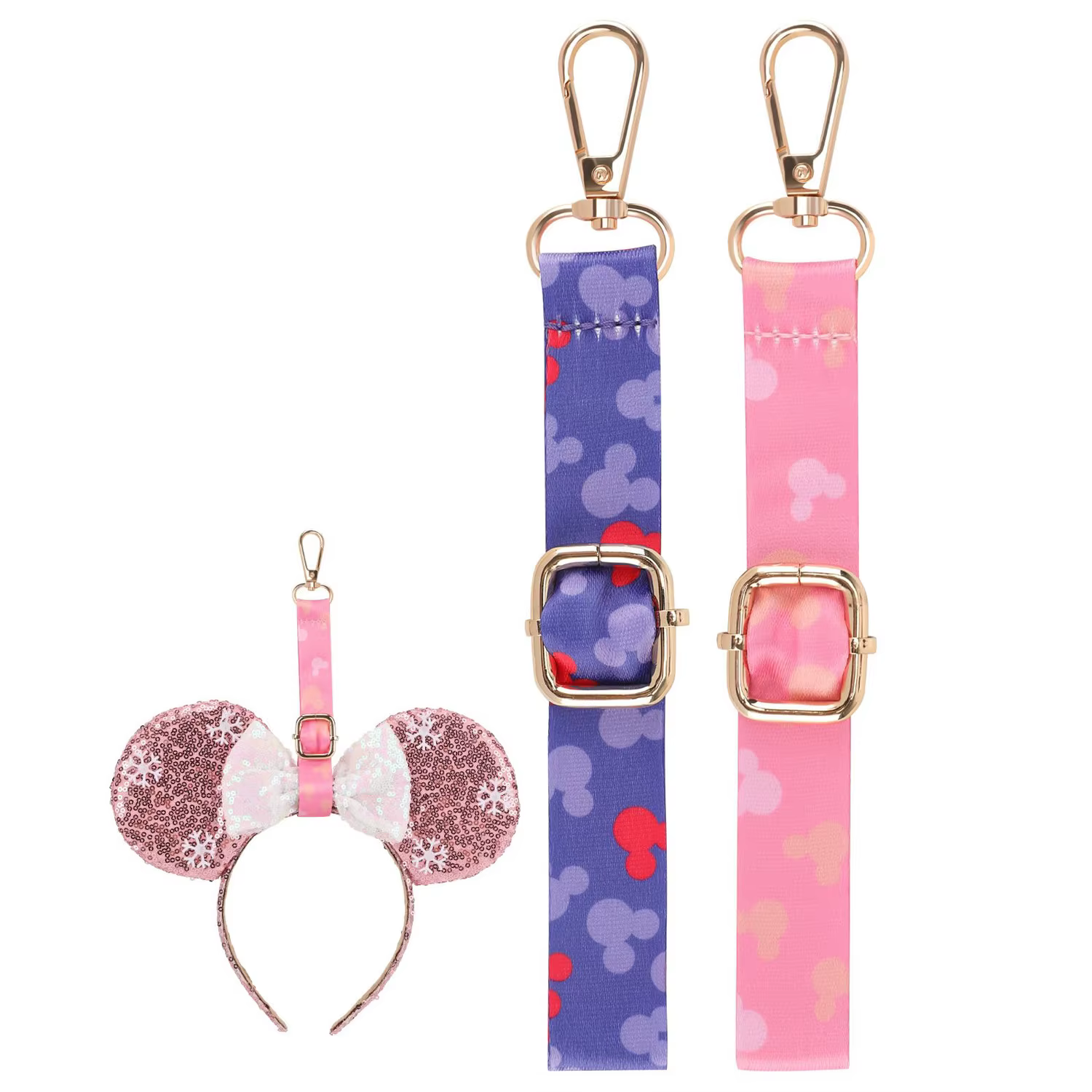 Accessoires de mode mignons pour cheveux pour femmes et filles, breloques de sac de fête, serre-tête oreilles Minnie Mickey Mouse, porte-clés à sangle réglable