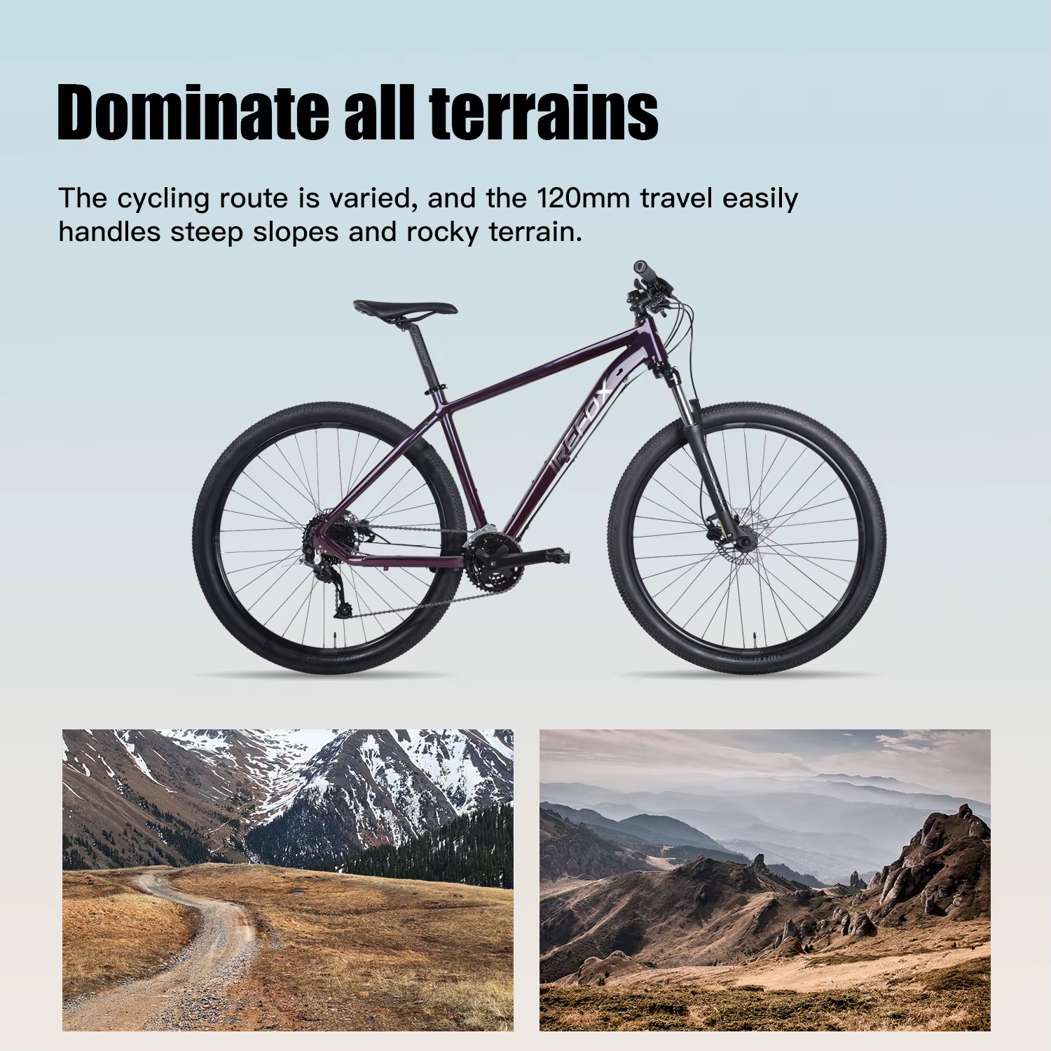 IREFOX vtt XC/Trai cadre 29er pour frein à disque 44x55mm Tube de tête conique vélo 10x135 QR