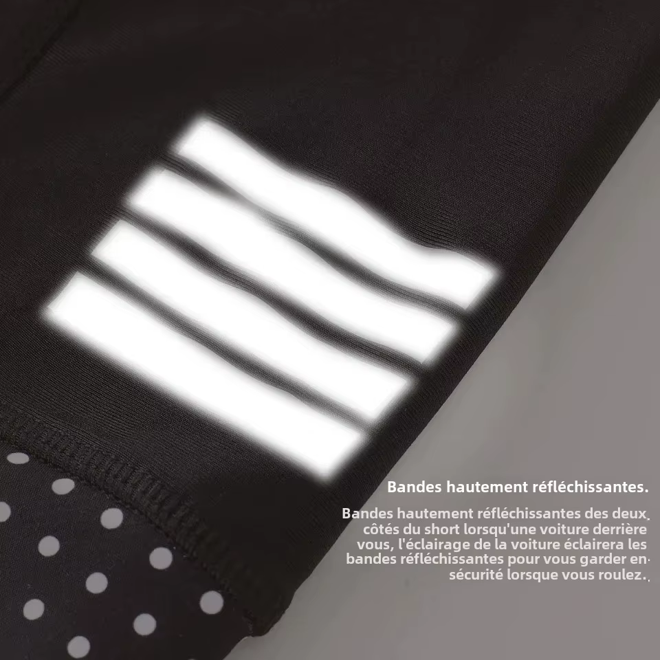KEMALOCE short de cyclisme hommes blanc noir & gris & rouge Gel Pad été vélo Shorts course sur route Compression réfléch