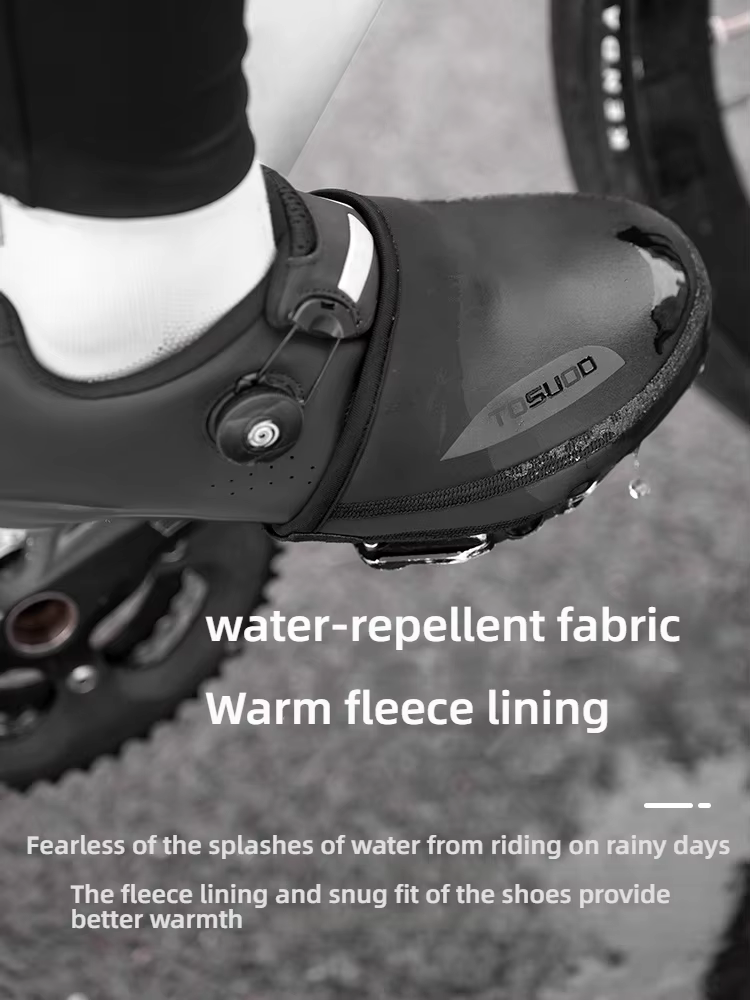 TOSUOD couvre-chaussures de cyclisme coupe-vent tissu résistant à l'abrasion garder au chaud demi-chaussures vtt vélo