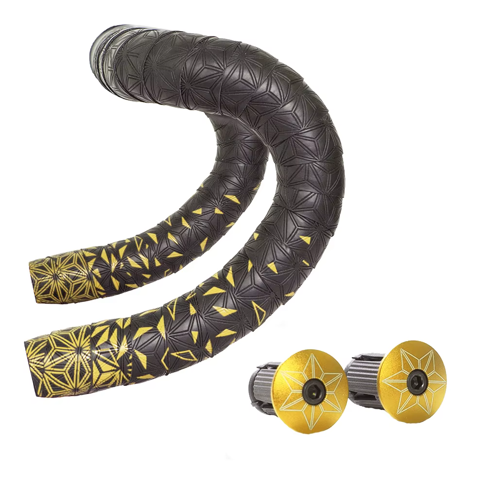 Ruban de barre de vélo de route Super collant Kush Star Fade bande de barre EVA/PU vélo anti-dérapant amortisseur bande d'enveloppe avec 1 paire de bouchons de barre