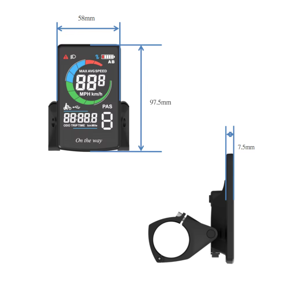 Ebike LCD affichage C13 UART HMI pour Bafang moteur d'entraînement central BBS01 BBS02B BBSHD Conversion