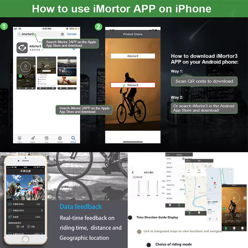 IMortor/ Imotor-Kit d'invitation de vélo électrique avec batterie