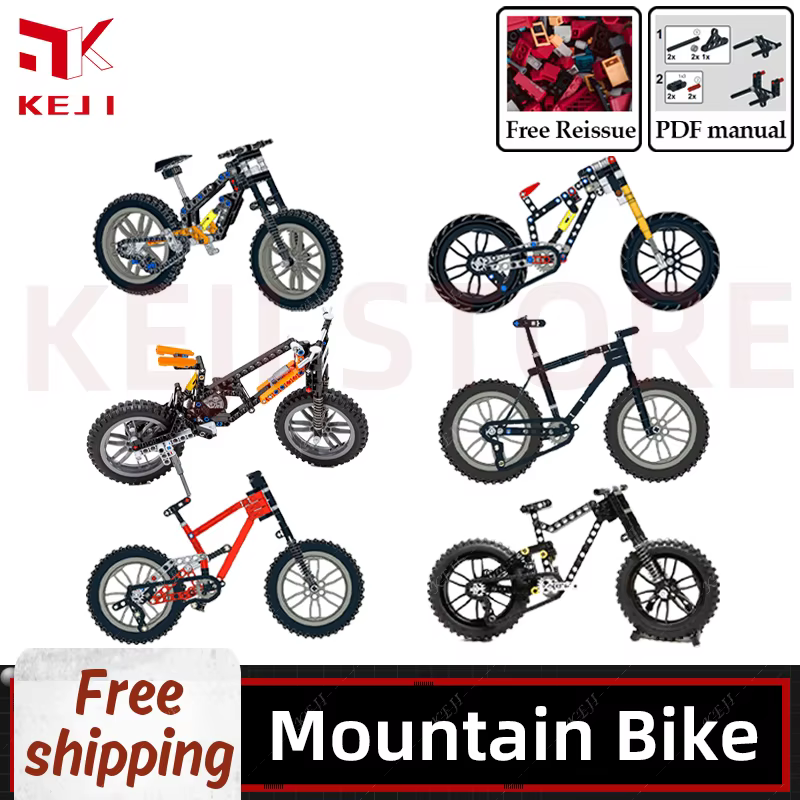 KEJI MOC descente VTT équitation hors route Suspension complète modèle blocs de construction briques Kits enfants jouets
