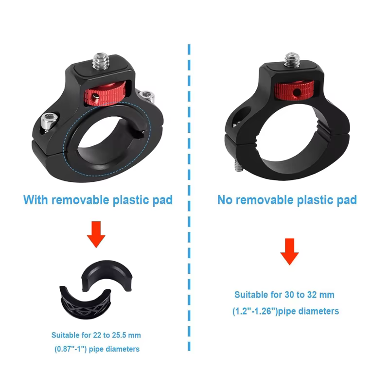 Support de vélo en alliage d'aluminium pour GoPro 13 12 11 10 9 8 avec vis 1/4