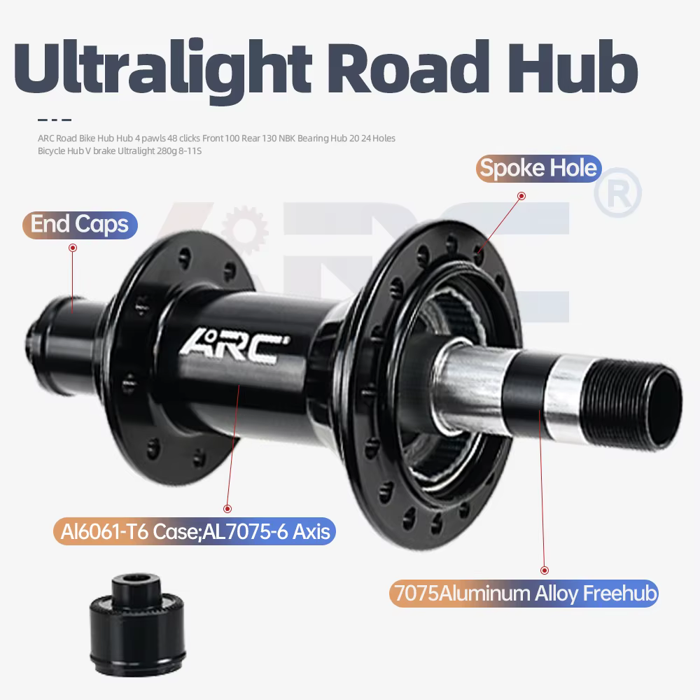 Moyeu de vélo ARC Ultralight Road Hub 100mm 135mm à roulements étanches