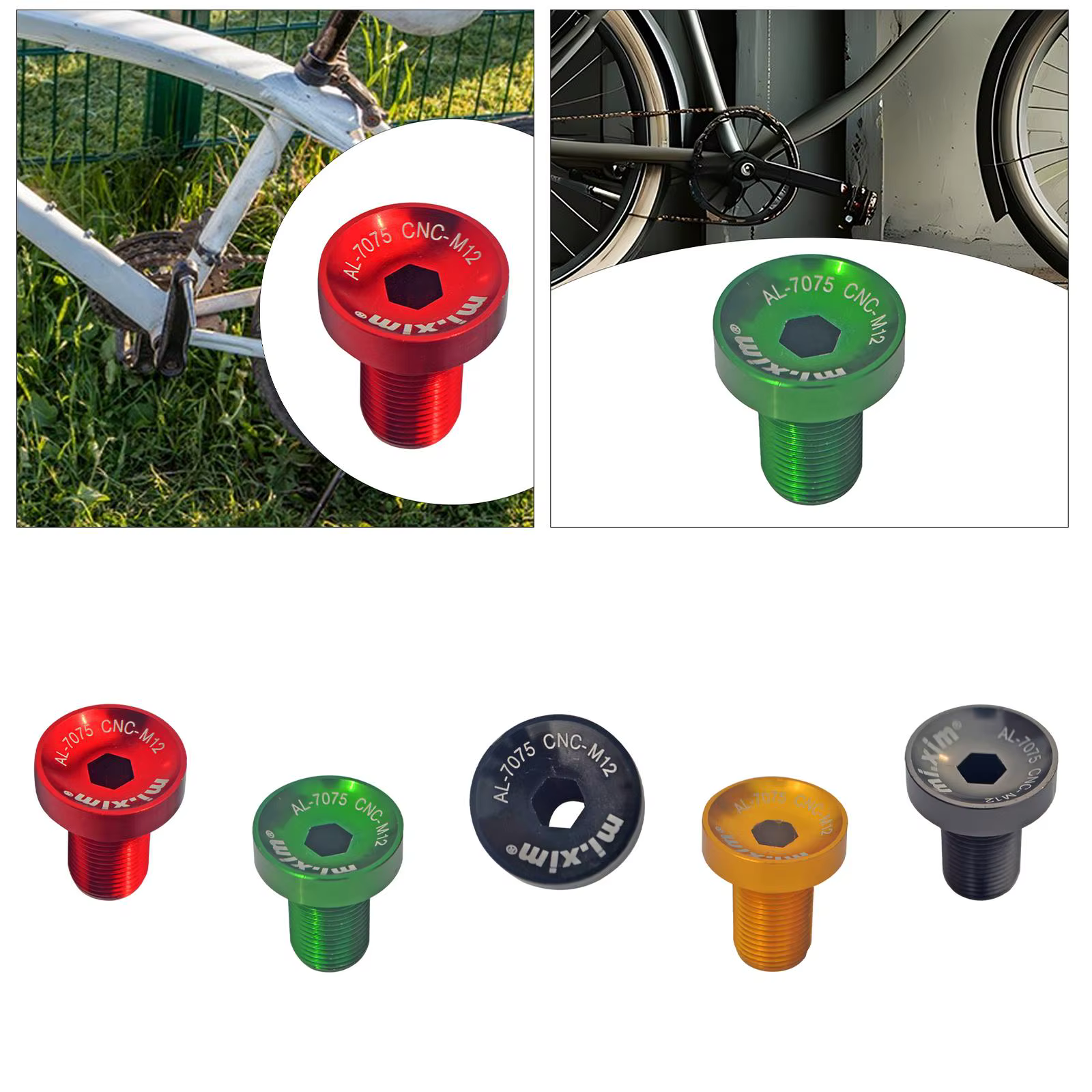 Boulon de manivelle de support inférieur de vélo M12, alliage d'aluminium résistant à la rouille pour accessoires de Modification de vélo et pièces de rechange