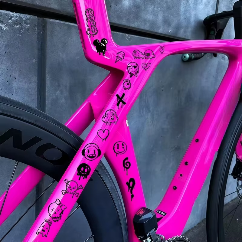Autocollants de vélo graffiti dessin animé pour tube supérieur de cadre