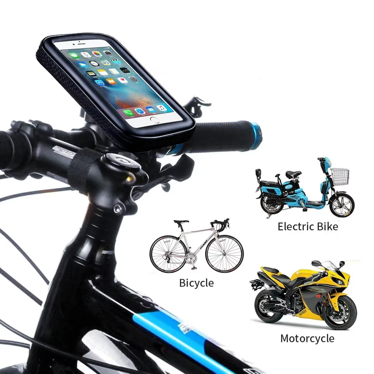 Support de téléphone étanche pour guidon de vélo et moto