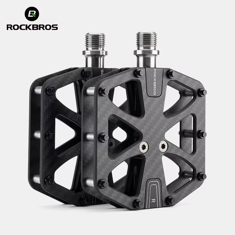 ROCKBROS pédale de vélo pédales en Fiber de carbone ultralégères à 3 roulements anti-dérapant étanche