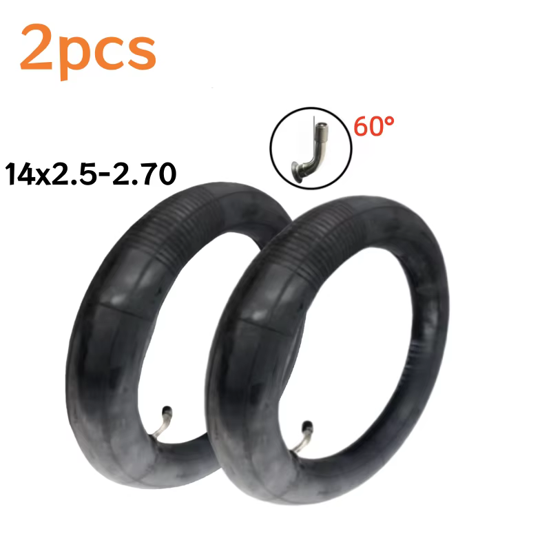 Chambre à air pour pneus de vélo électrique 14' 14x1.75 14x2.125 14x2.50 14x2.70 14x3.0 avec valve coudée
