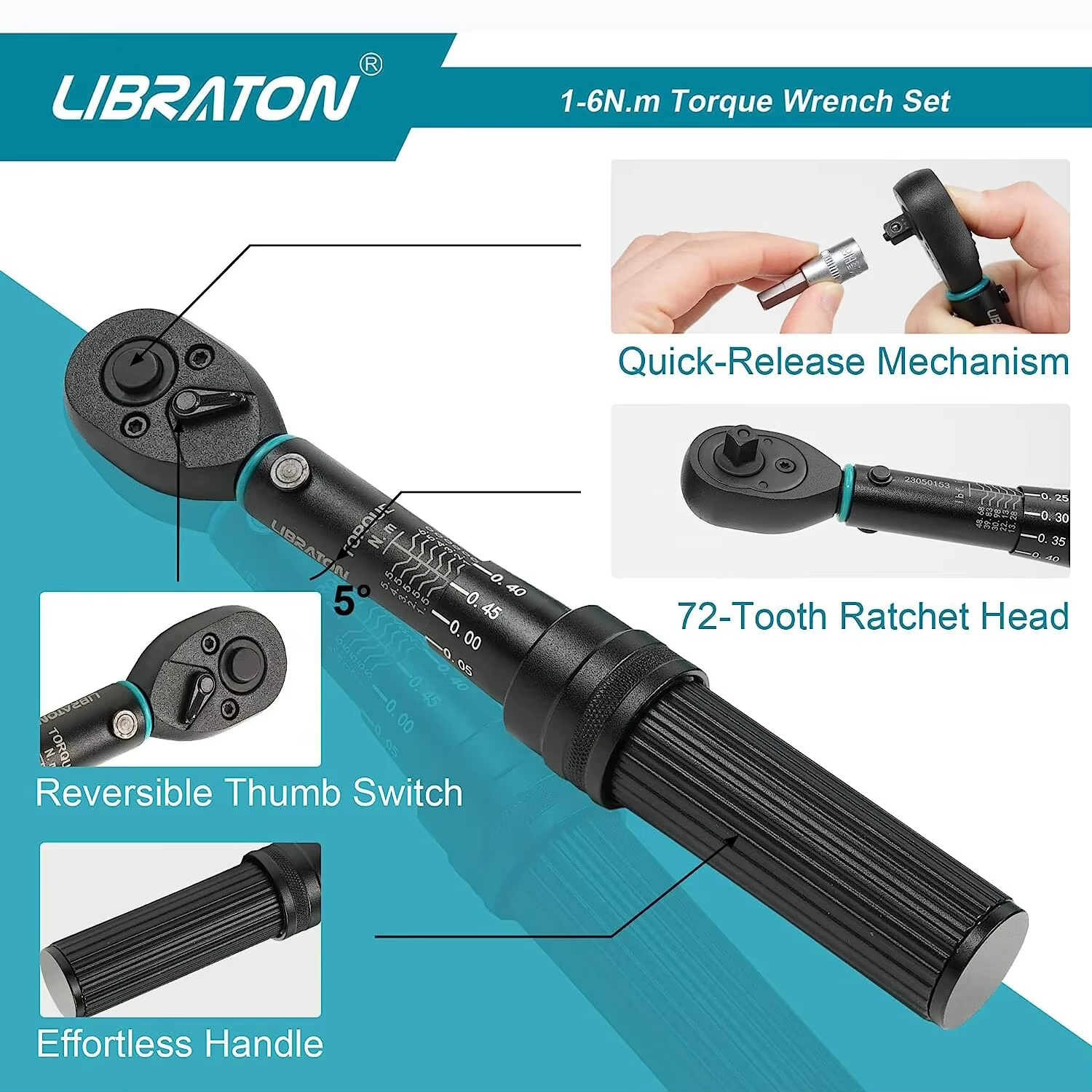 LIBRATON clé dynamométrique de vélo 1/4 ''