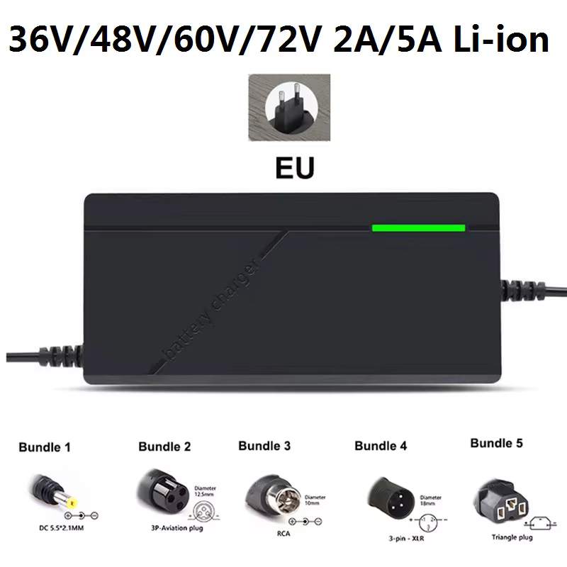 36V/48V/60V/72V 5A/2A chargeur Li-ion batterie