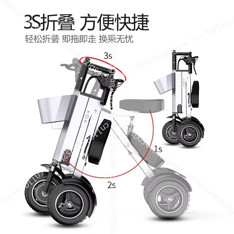 Scooter électrique pliable léger 48V pour deux personnes