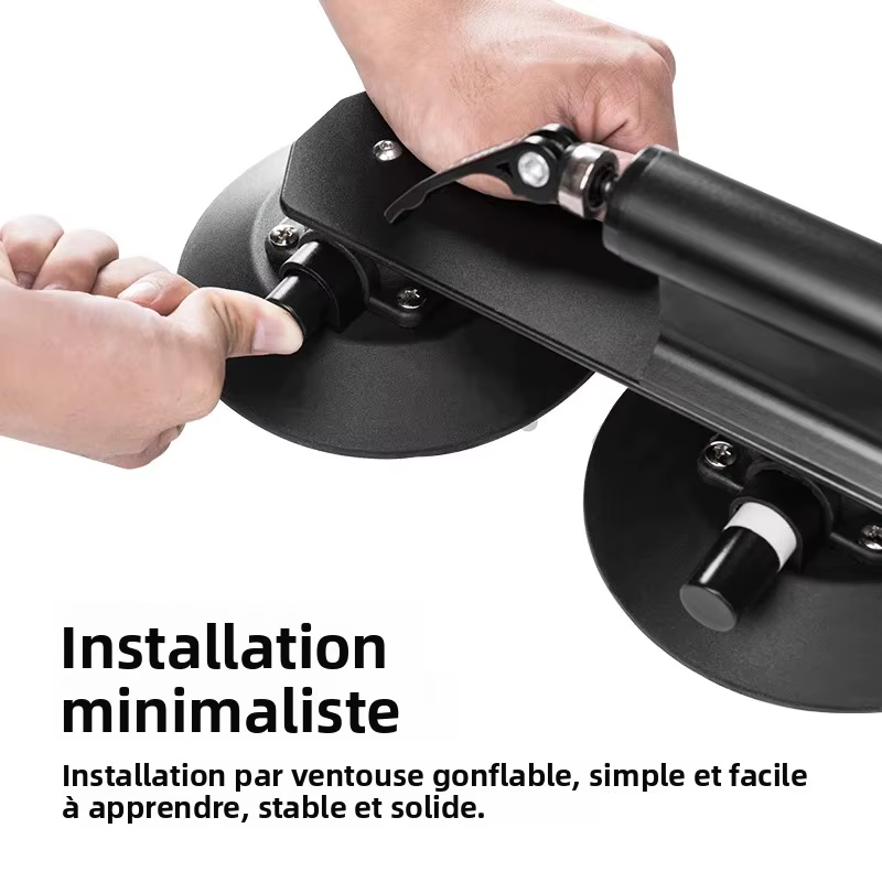 Support à ventouse Rockbros avec pompe pour porte-vélos de toit
