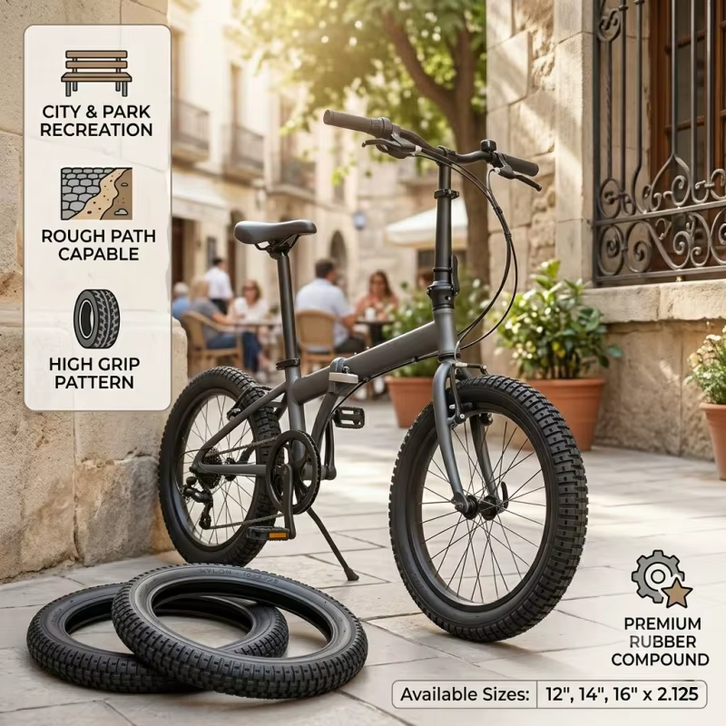 2 Pneus de Vélo 12 14 16 Pouces X 2.125