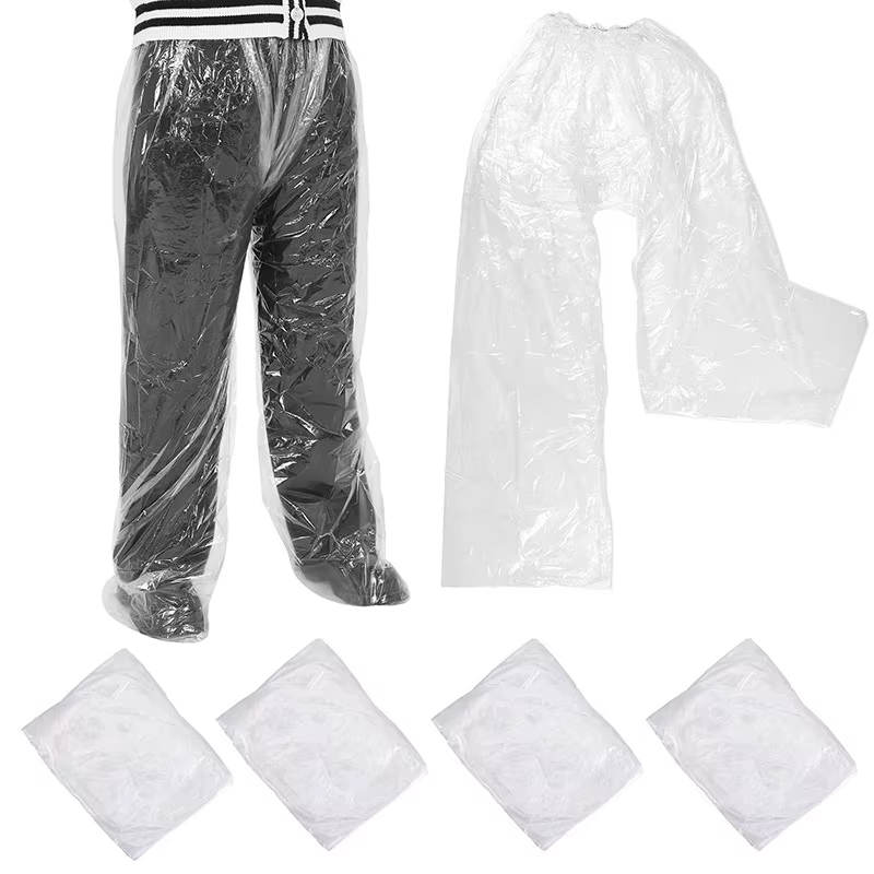 Lot de 5/10 pantalons de pluie jetables portables anti-éclaboussures
