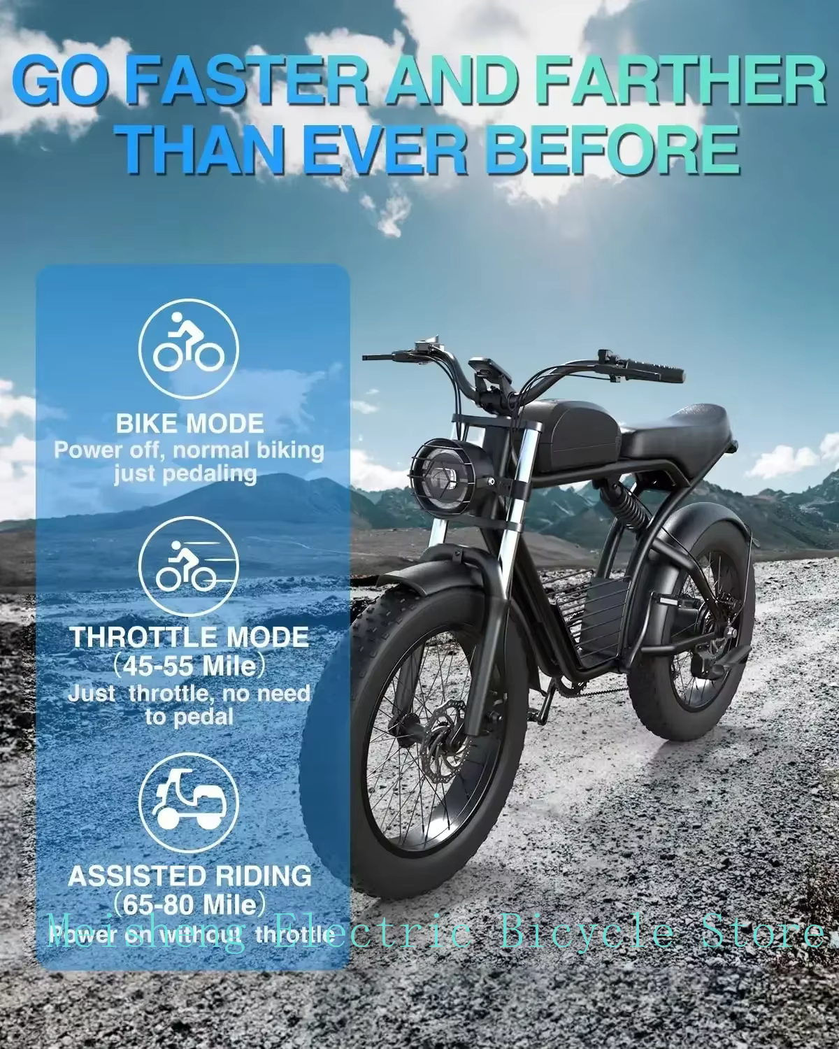 EBIKE nouveau K7 1500W 48V 23Ah batterie 20*4 pouces pneus tout-terrain vitesse maximale 45-50 km/h LCD