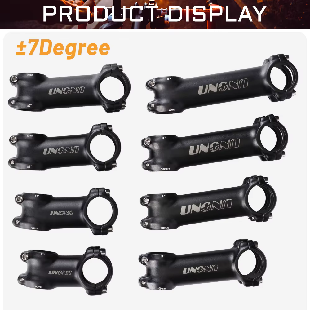 Tige de vélo UNO vtt-7 17 35 degrés en alliage d'aluminium ultraléger 31.8mm 60 70 80 90 100 110 120 130mm