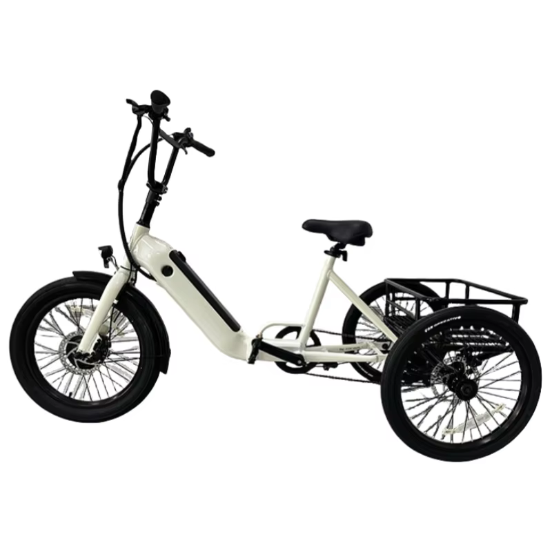 Puissant pliable léger 3 roues Cargo Tricycle électrique gros vélo pour adultes personnes âgées 500W hors route