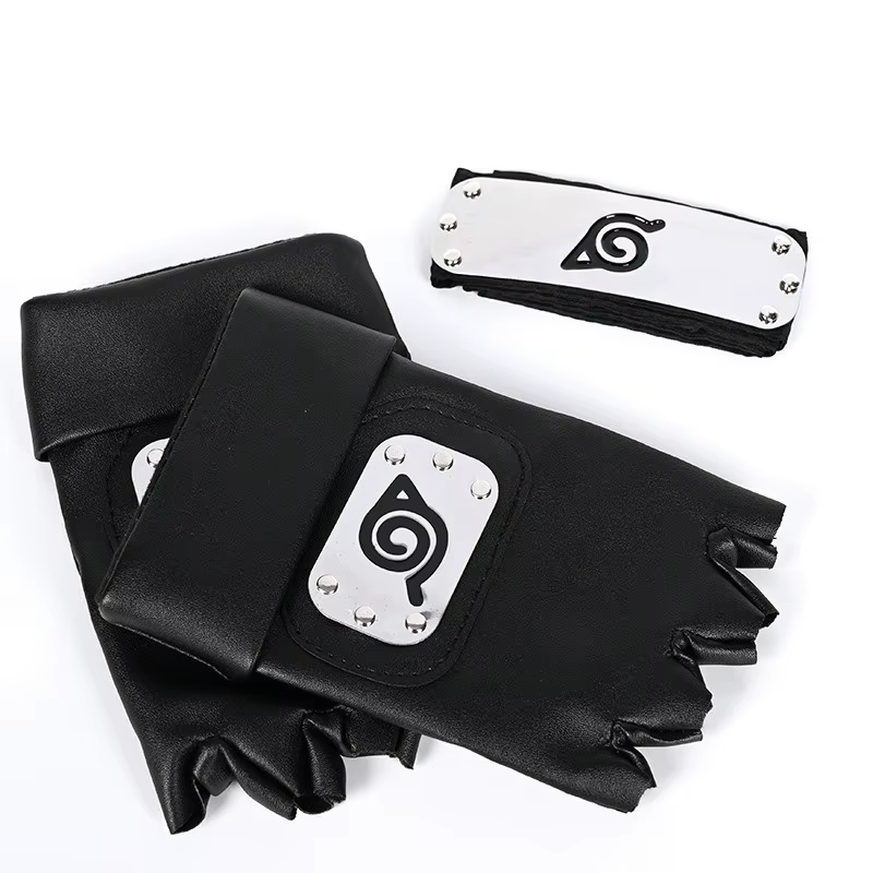 Accessoires de cosplay Anime Ninja Akatsuki Kakashi : Jouets, figurine d'action, gants, bandeau, kunai, masque, ensemble de gants Uchiha – Cadeau