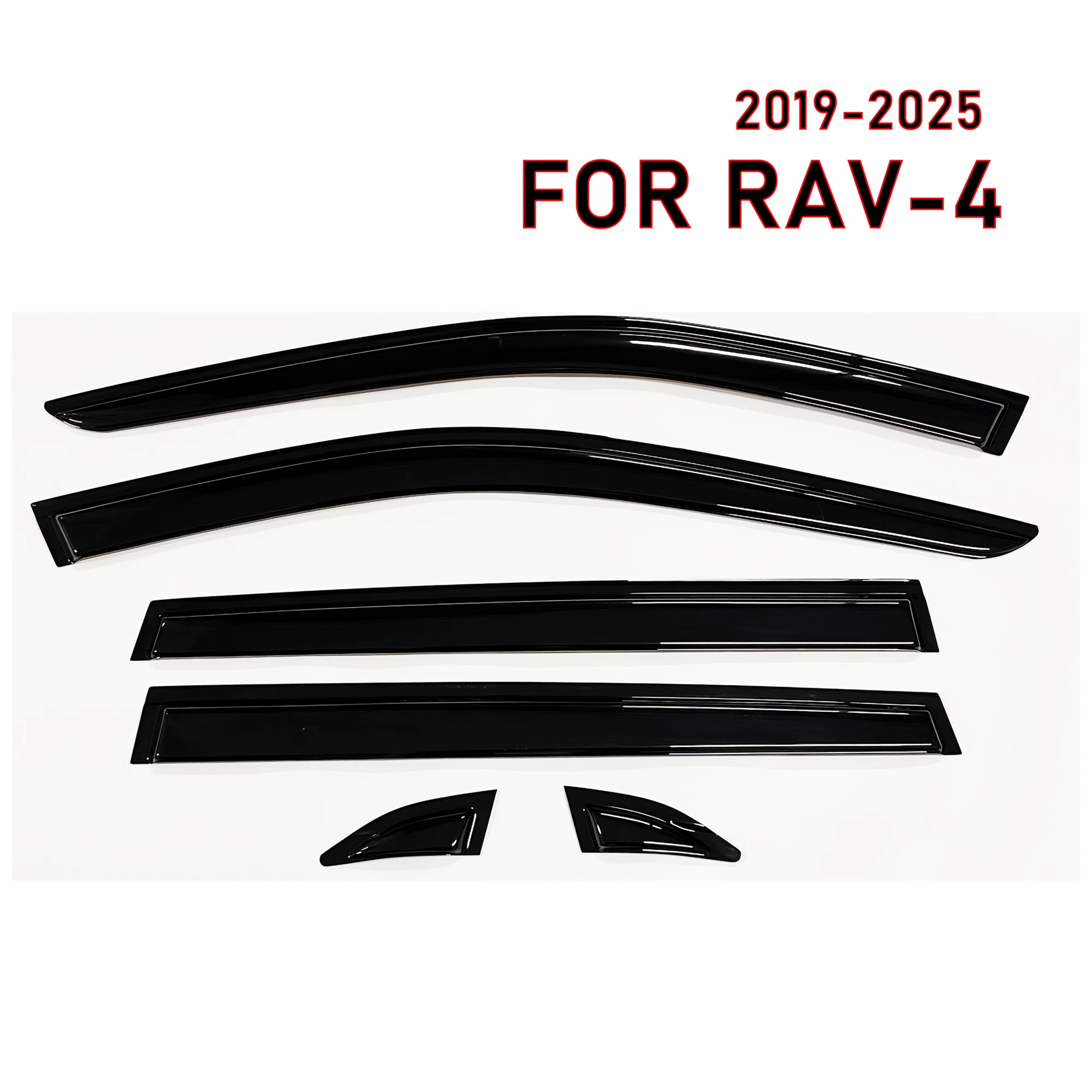 6 pare-soleil de fenêtre de voiture dernier modèle pour RAV4 Rav-4 2019-2025, pare-pluie de fenêtre, déflecteurs de fenêtre