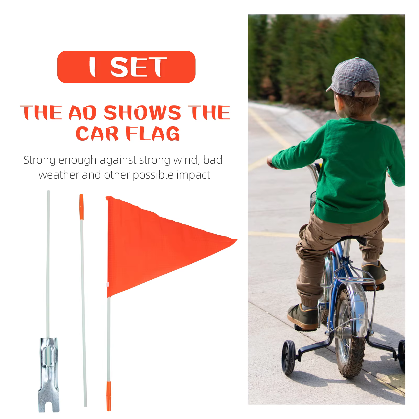 Ensemble de poteaux de drapeaux de vélo de 125cm