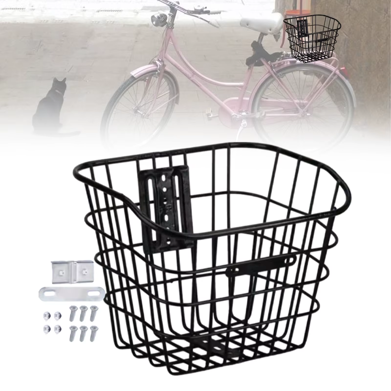 Panier de vélo support de chargement organisateur dégagement rapide avant