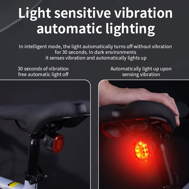 Feu arrière de vélo intelligent avec capteur de freinage