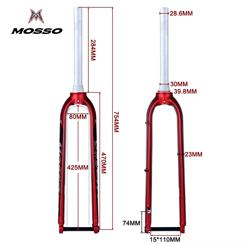 Fourche avant de vélo de montagne en fibre de carbone