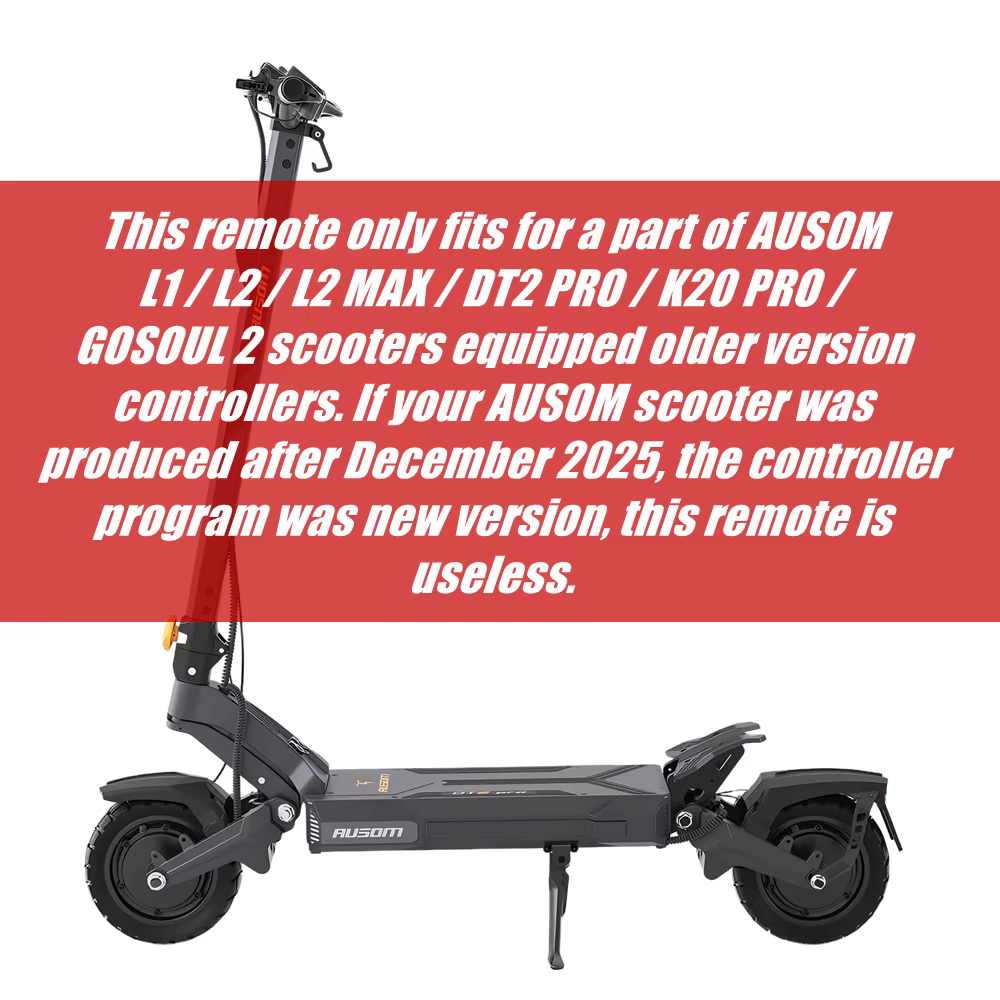 Contrôle de vitesse à distance pour certains scooters électriques AUSOM L1 L2 L2 MAX DT2 PRO K20 GOSOUL 2 pour passer à