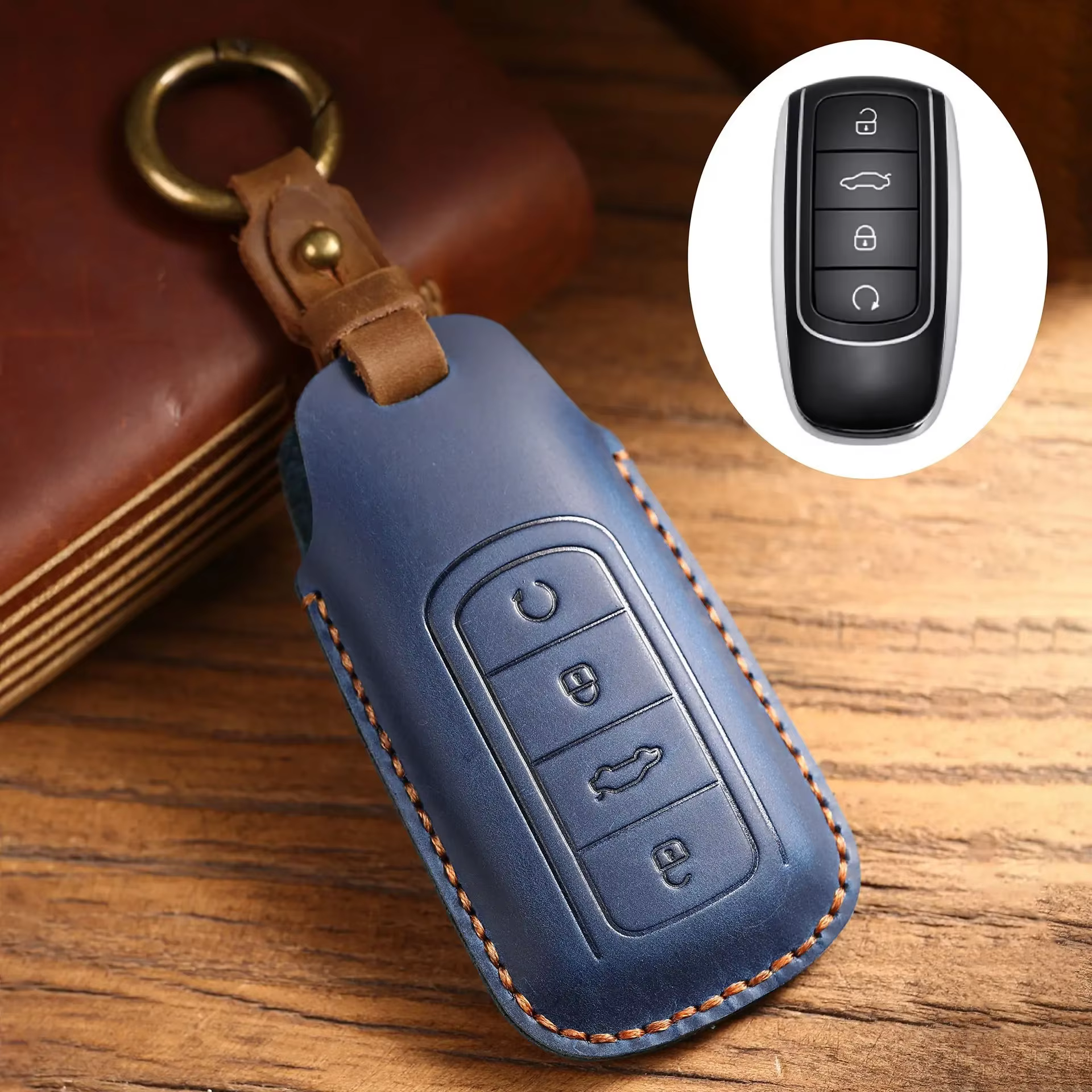 Cuir de luxe pour Chery Omoda 5 C5 Tigo 7 8 Pro Max Tigo 7 8 Plus Arrizo 5 Plus porte-clés clés de voiture accessoires support housse