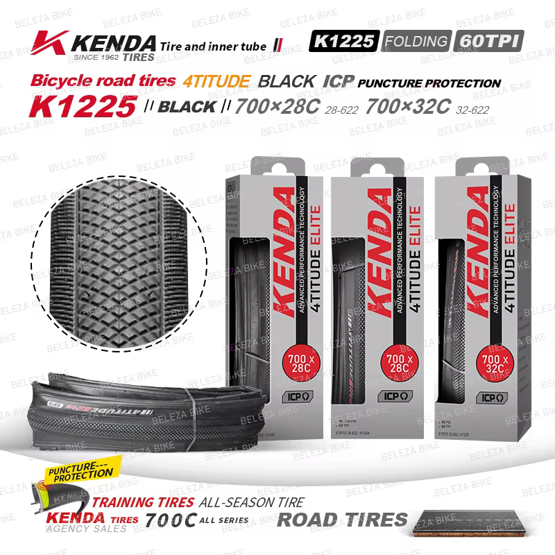 2 pièces KENDA K1225 pneu de vélo de route 700x28C 700x32C
