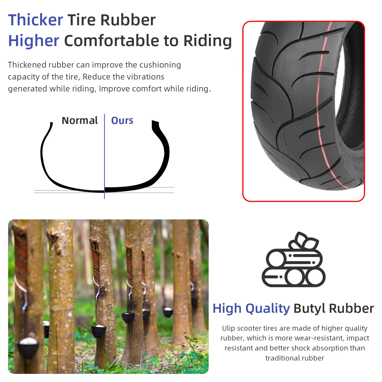 ULIP 90/60-6 pneu Tubeless pour Scooter électrique 11 pouces ville route