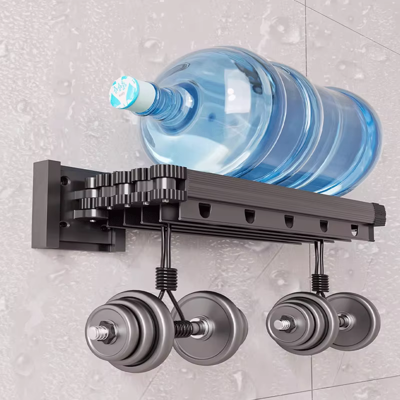 Ensemble de tringle de douche pliable, séparation de salle de bain haut de gamme imperméable pour la séparation humide et sèche, avec un support pliable