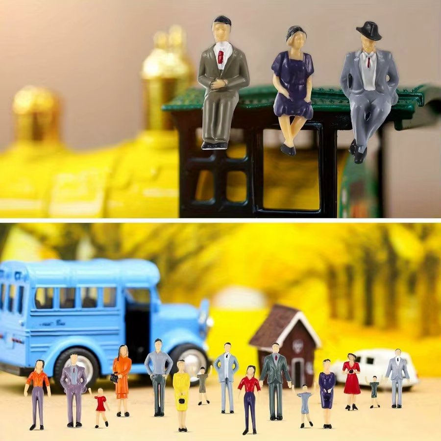 Saint valentin fête d'anniversaire cadeau Train scène échelle modèle personnage bâtiment assis passagers peints poupées à collectionner Figu