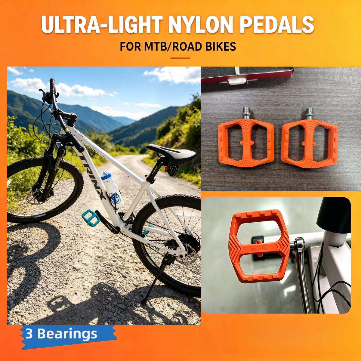 Pédales de vélo en nylon GINEYEA M857S