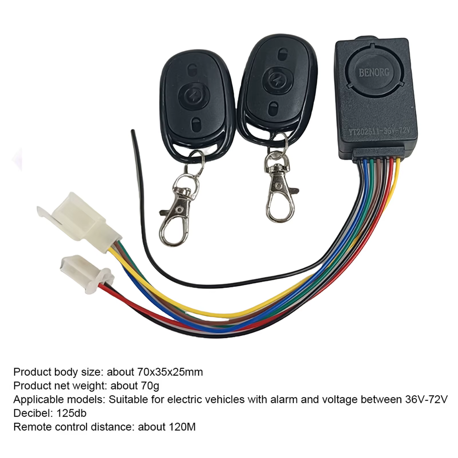 Système d'alarme de vélo électrique 48V 60V 72V avec deux interrupteurs