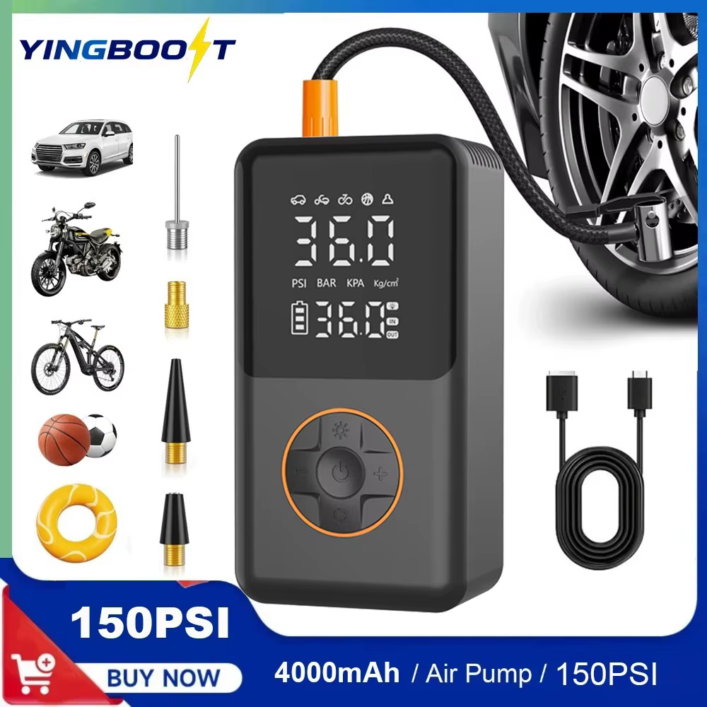 YINGBOOST Mini pompe à pneu de vélo 150 PSI gonfleur
