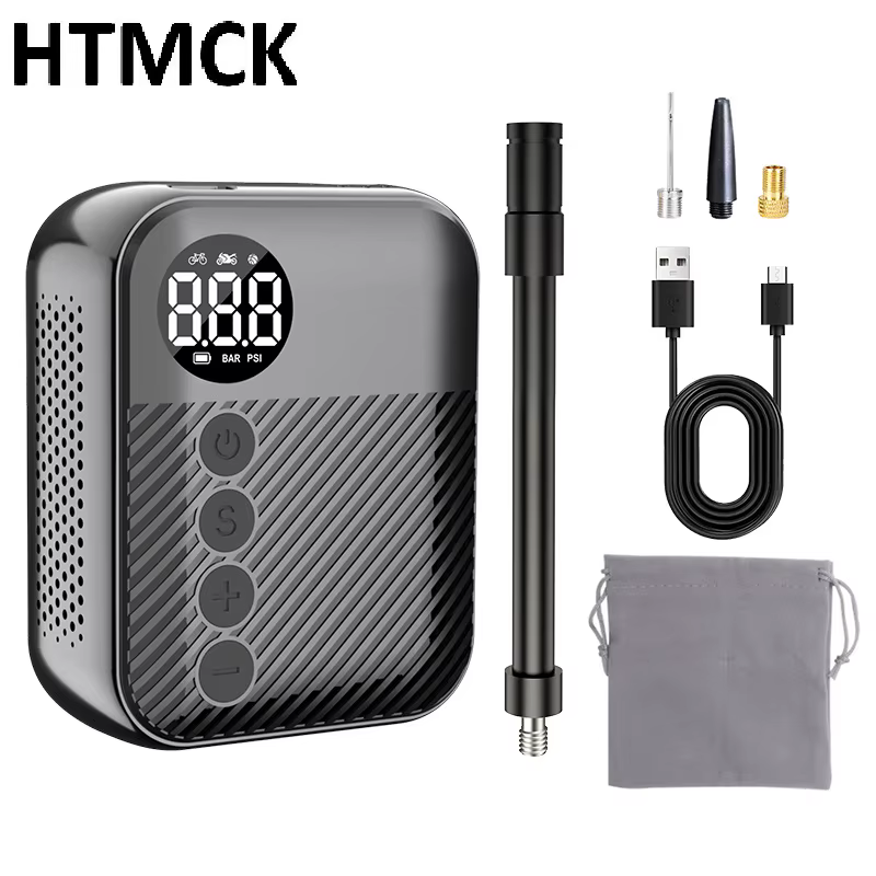 Gonfleur de pneus portable, mini compresseur d'air électrique 150 PSI avec manomètre numérique, arrêt automatique, pompe à pneus rechargeable pour vélo et voiture
