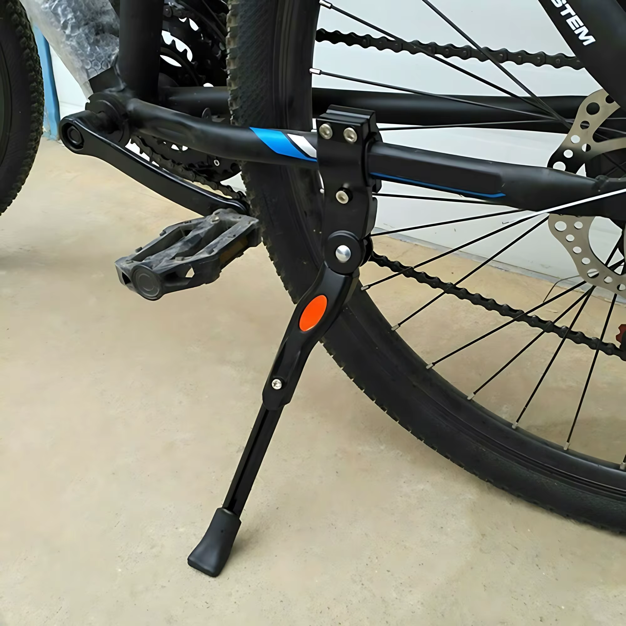Béquille de vélo réglable en alliage d'aluminium pour vélos de 24 à 27 pouces